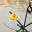 Table ronde circulaire en verre trempé transparent
