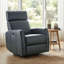 Fauteuil inclinable électrique pivotant en cuir véritable à grain supérieur avec accoudoirs doubles (ensemble de 2)-121438249