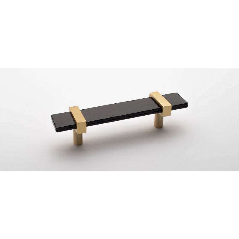 5.5 Length Bar Pull, Satin Brass/Black