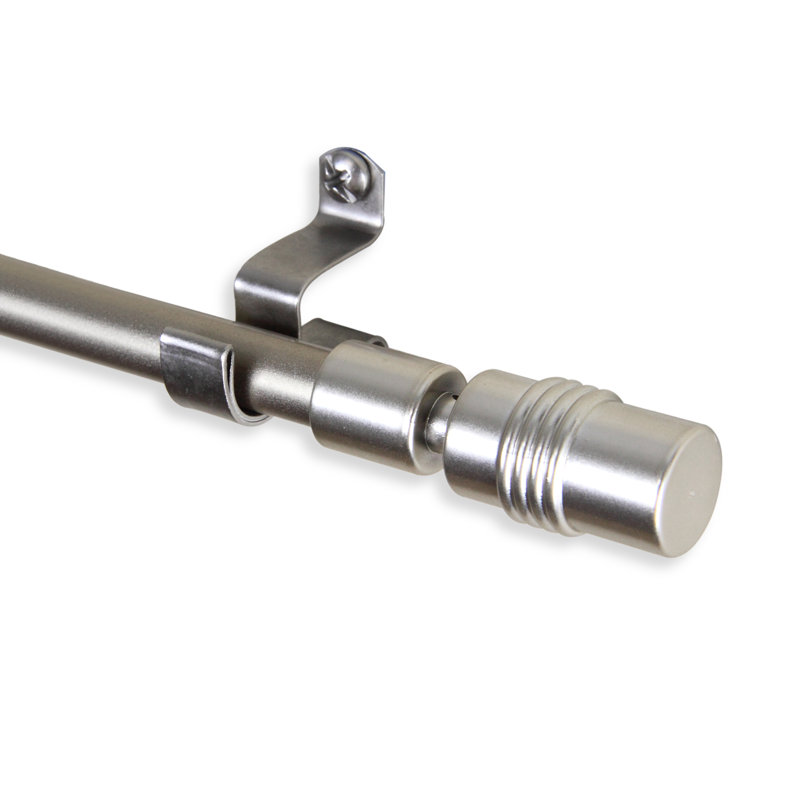 Tringle à rideaux simple Elian Barrel Cafe, 28 po, Nickel satiné