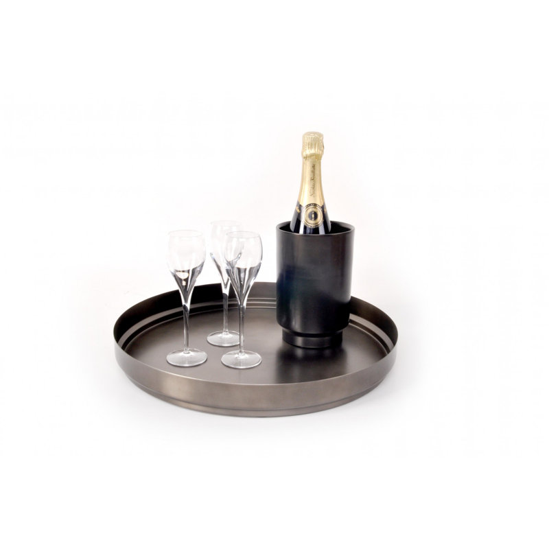 Rondo Metal Tray, 5cm H x 45.5cm W x 45.5cm D, Black
