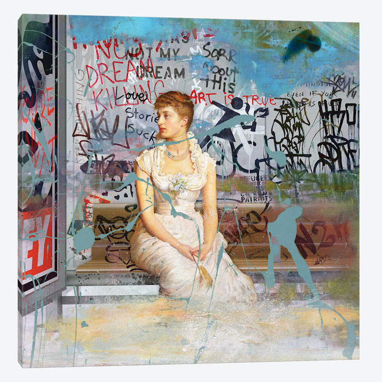 «Bus Stop», impression sur toile, H 12 po x l 12 po x P 0,75 po, Toile tendue, Pas de tapis
