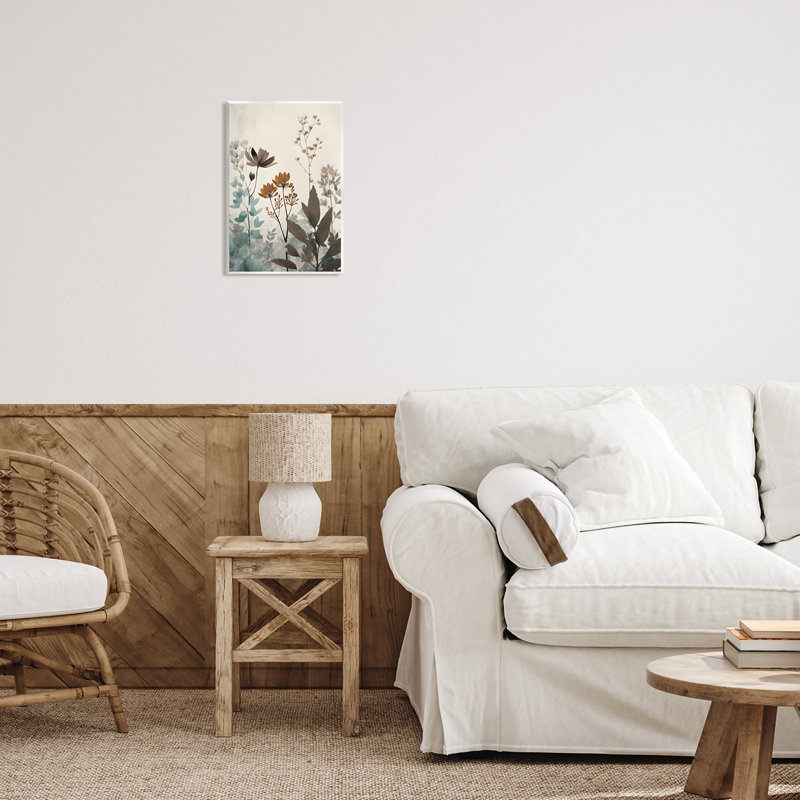 Bb-289-Bois doux beige botanique par Petals Prints Design, H 15 po x l 10 po x P 0,5 po