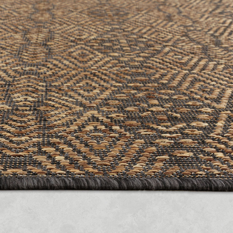 Tapis intérieur / extérieur rectangulaire Lachezar, Rectangle 3 pi 11 po x 5 pi 3 po