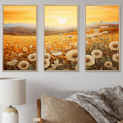 Ensemble de décoration murale Radiant Golden Blooming Meadow II - Flower