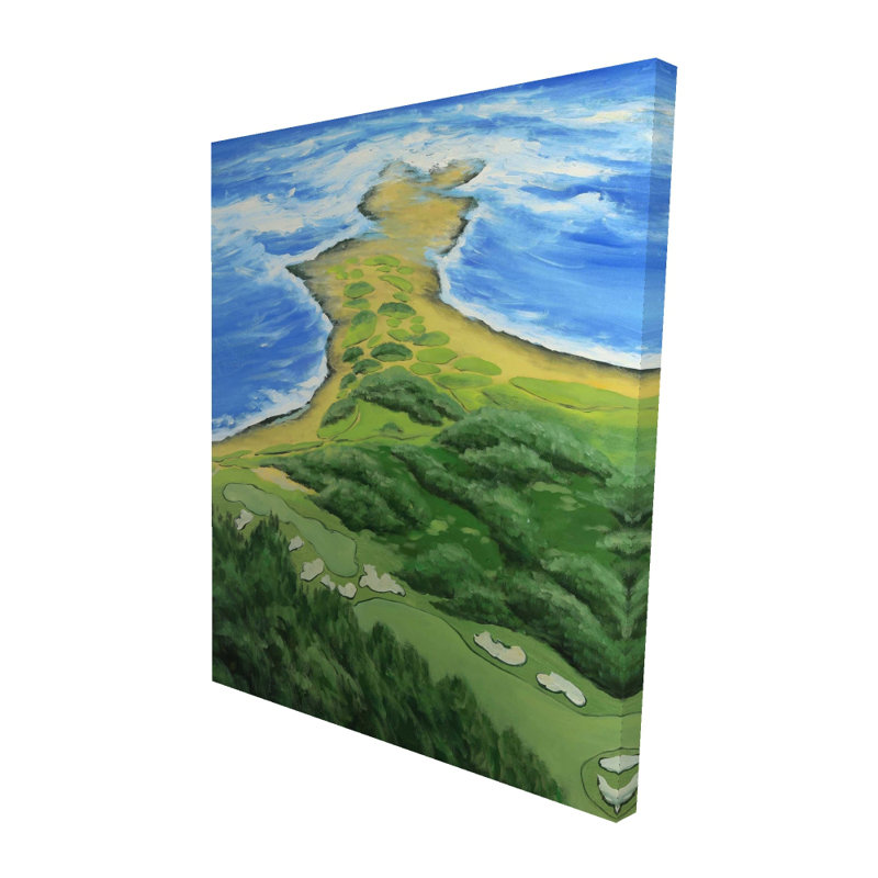 Golf sur la côte - décor de toile de salon pittoresque