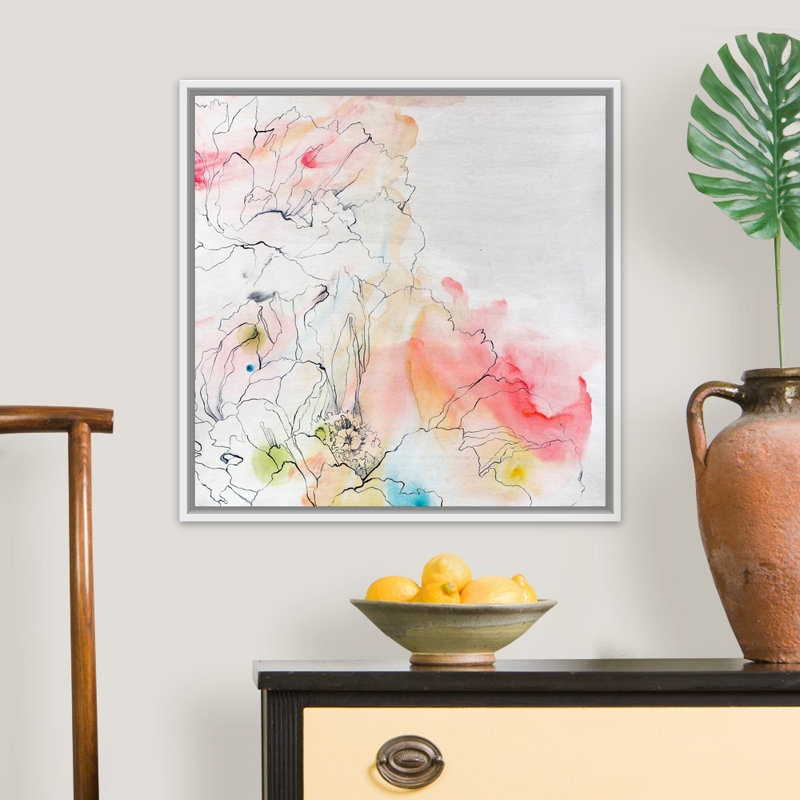 Reproduction d'art sur toile, Cadre flottant blanc, H 26 po x l 26 po x P 1,75 po