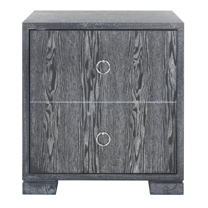 Commode d'appoint Hamlig, Chêne noir cérusé / argent