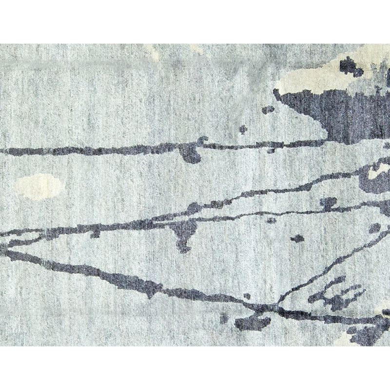 Hand-Knotted High-Quality Gray and Charcoal Area Rug