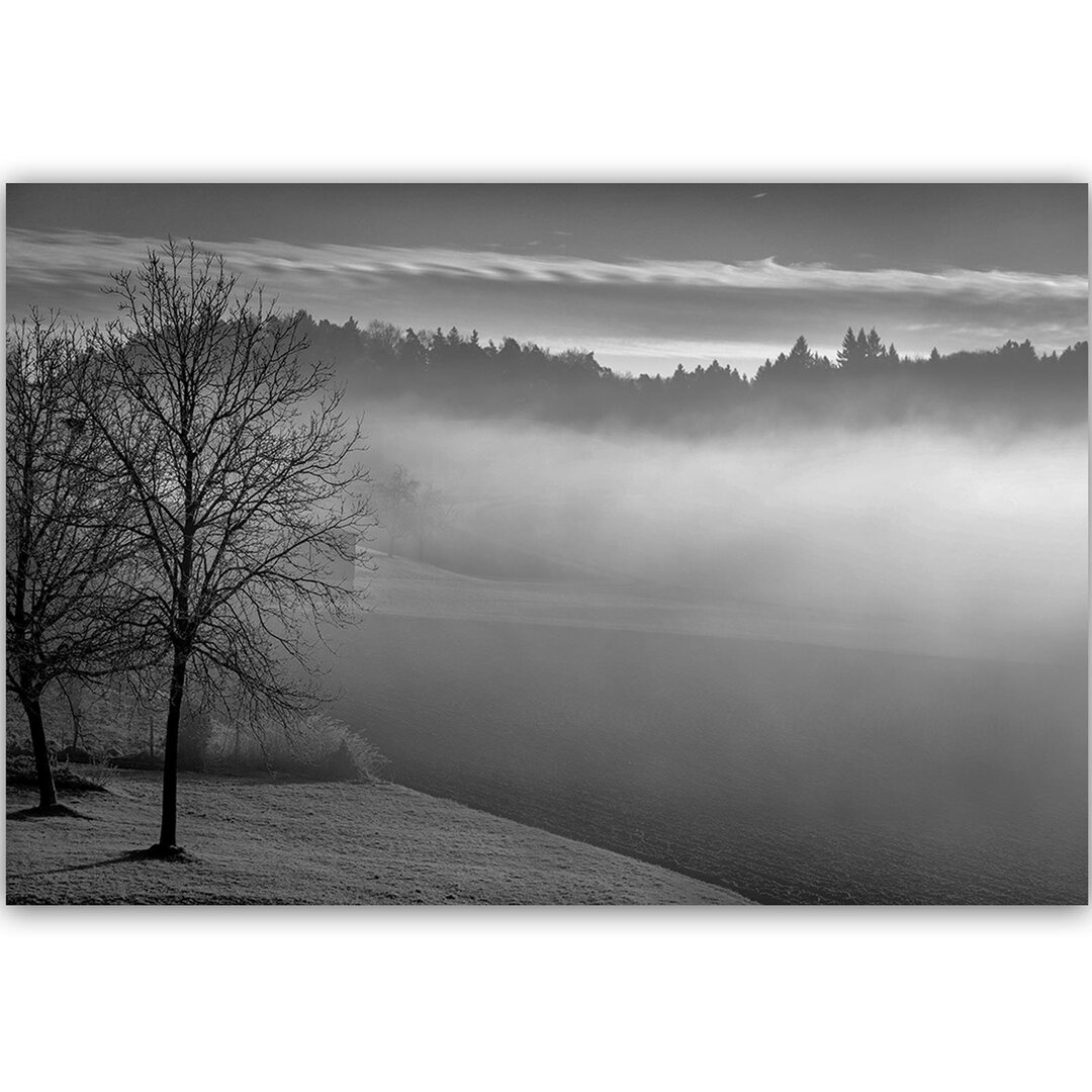 Leinwandbild Nebel am See 2