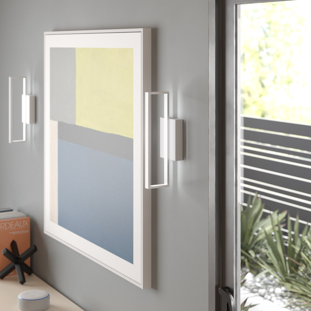 Commercial Grade LED Rectangle Flush Mounted Wall Sconce 6000K Pure White (Set of 2) Ivy Bronx