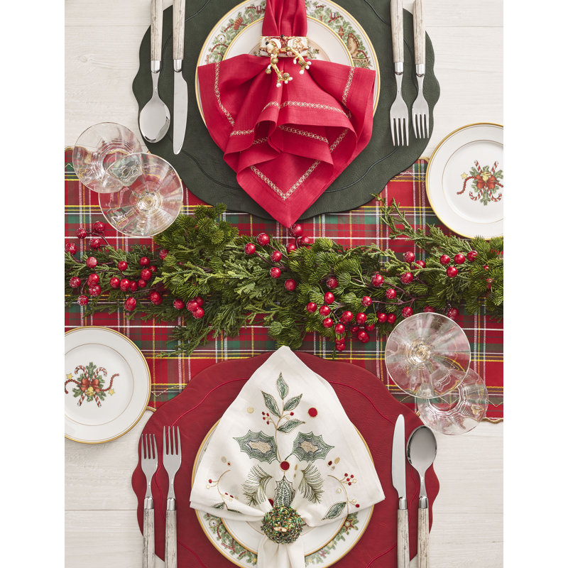 Bejeweled Xmas Napkin Ring Set in a Gift Box