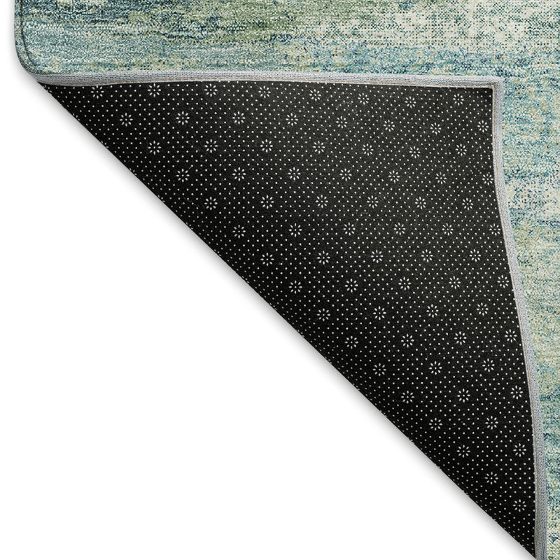 Premium Machine Washable Prisco Aloe Rug, Rectangle 9' x 12'