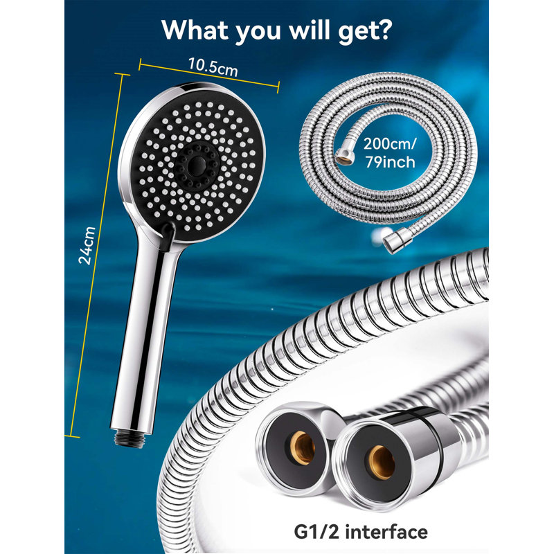 Handheld Shower Head, Matte Black