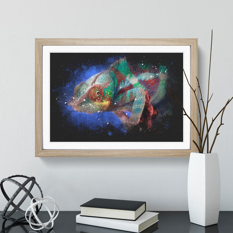 A Chameleon - Picture Frame Graphic Art Print, Oak Framed, 24cm H x 33cm W x 2cm D
