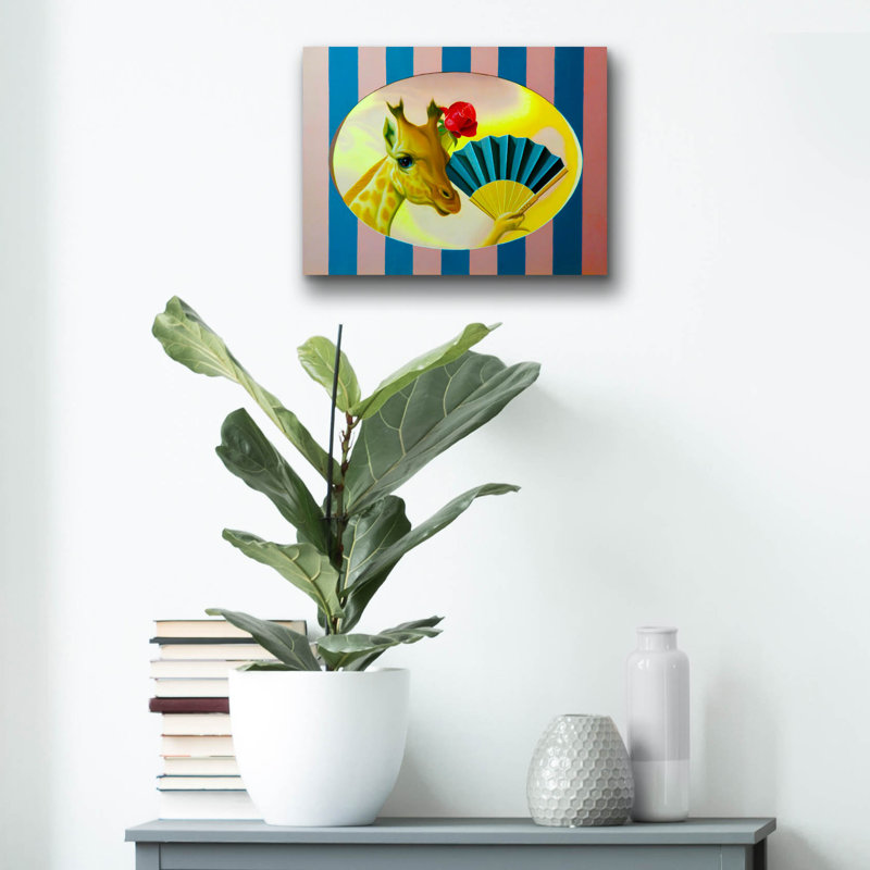 «The Giraffe» par Valery Vecu Quitard, art mural en verre acrylique, H 12 po x l 16 po x P 0,13 po