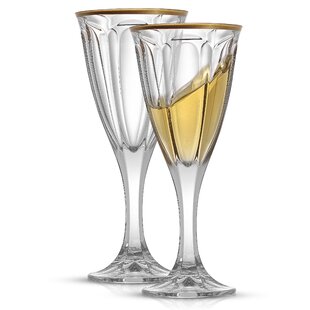 JoyJolt fluted iridescent champagne flutes - christian siriano chroma 6oz champagne  glasses set of 2. unique champagne flute, mimosa