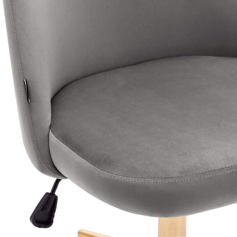 Chaise de bureau pivotante en velours Gael, gris