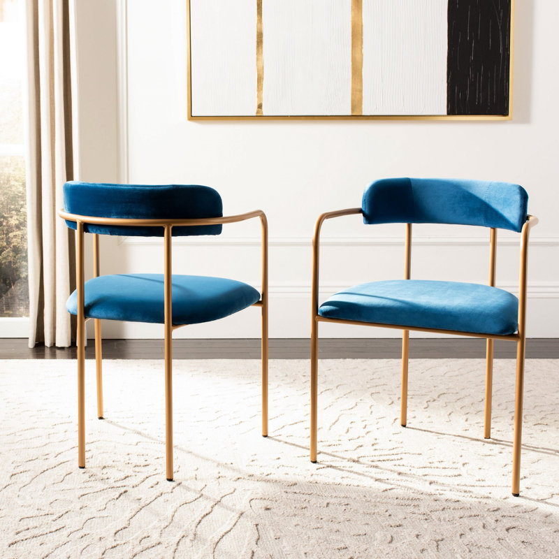 Chaise rembourrée Hrisula, Bleu marine