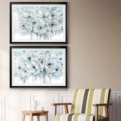 «Teal Harmony I», toile encadrée de qualité supérieure - prête à être accrochée