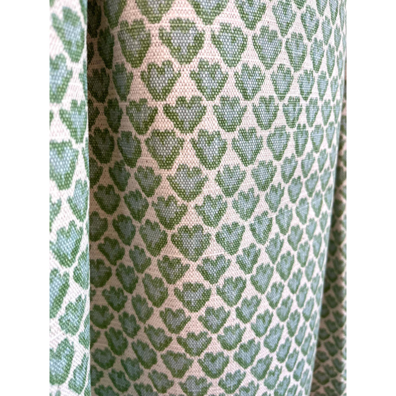 Rideaux à imprimé géométrique bleu clair et vert sauge, L 50 po x L 90 po