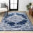 Pruden Ornate Medallion Modern Navy/Ivory Rug-443753865