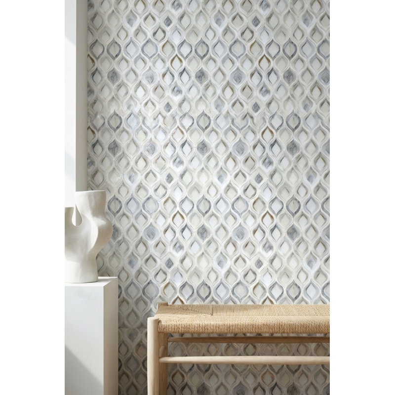 Papier peint géométrique amovible gris marocain