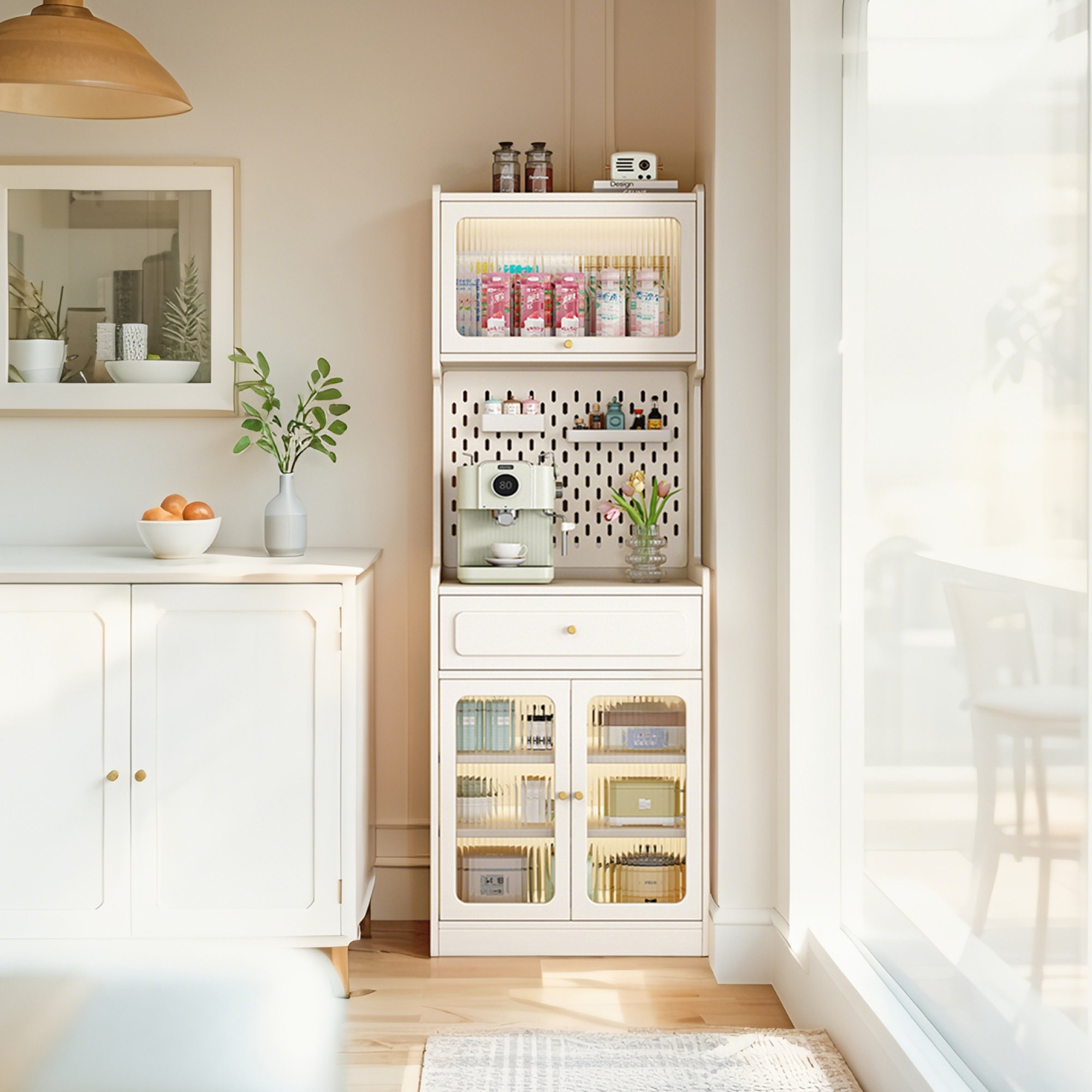 Red Barrel Studio® Nordic Solid Wood Sideboard – All-in-One Compact ... - Compact Kitchen Storage For Small Kitchen Devices