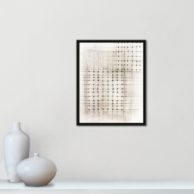 «Intersecting Lines in Quiet Neutralité II» par , H 21,5 po x l 17,5 po, Flottant espresso