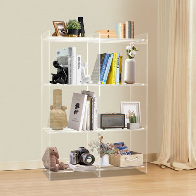 3-Tier Acrylic Bookshelf, Display Storage Organizer