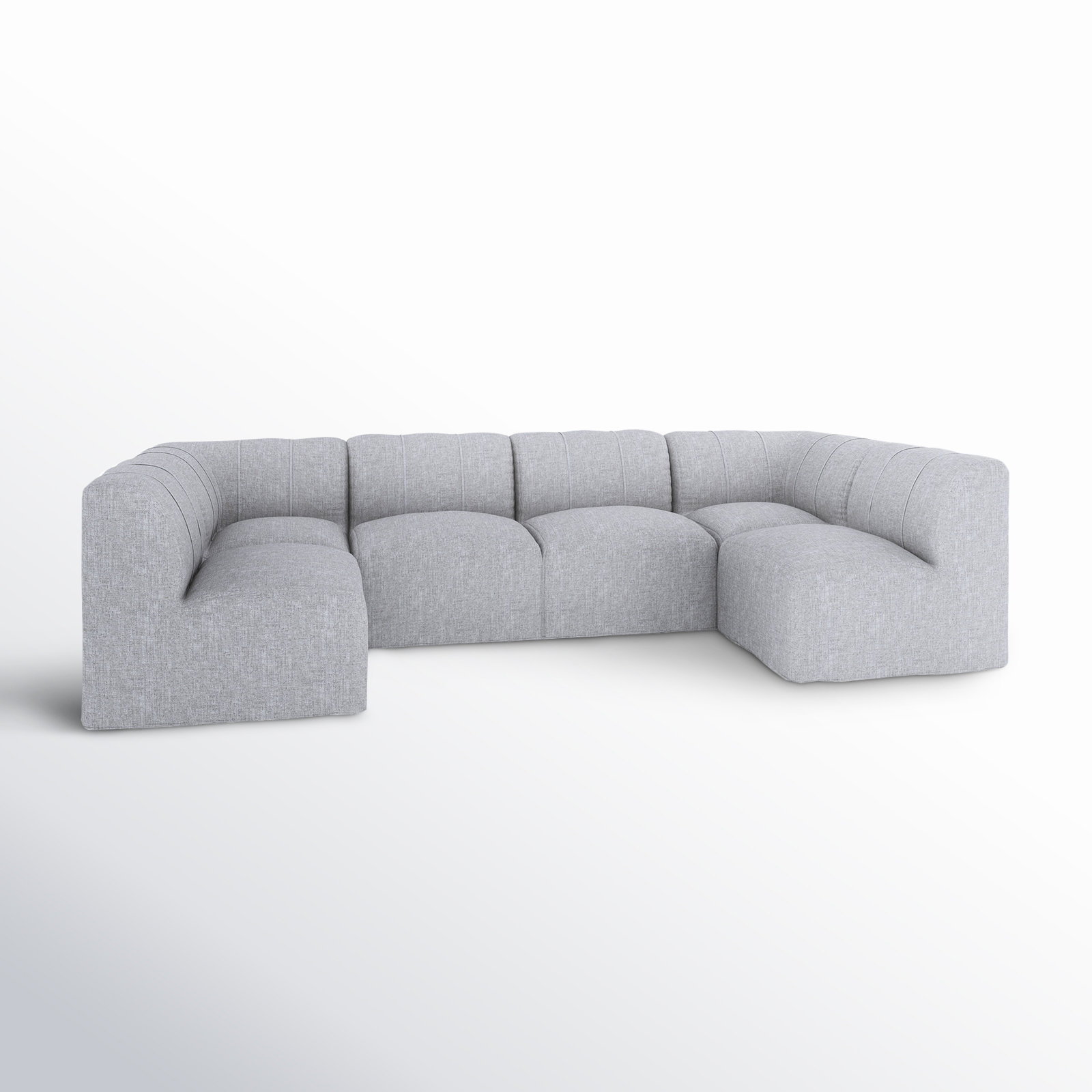 Praia 124" Sunbrella® Modular Outdoor U Sectional, Canvas Granite Sunbrella® Canvas