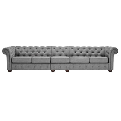 Canapé Chesterfield à accoudoirs roulés en lin 141,2 po Huskins