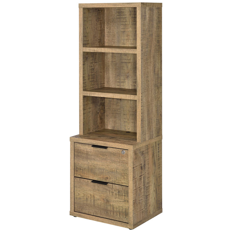 Bibliothèque verrouillable à 3 tablettes avec tiroir en bois d'ingénierie, grattoir, étalage et décoration dans la chambre à coucher, matériau en bois, idéal pour ranger des décorations