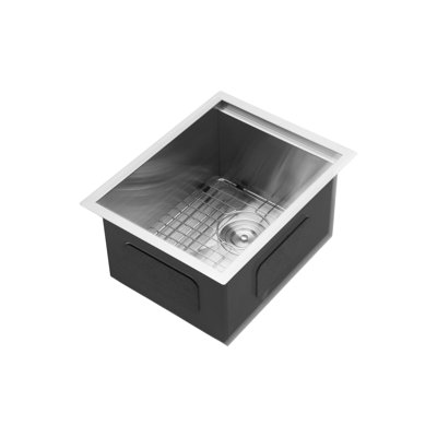 Évier de cuisine encastré 15 po 15 po x 19 po x 10 po, modèle de poste de travail en acier inoxydable, type de version T304 16G, fonction limitant le bruit, fonction de drain sans effort, évier décoratif en nickel brossé,