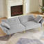 Lit moderne gris avec poche latérale et coussins moelleux pour plus de confort-388771560