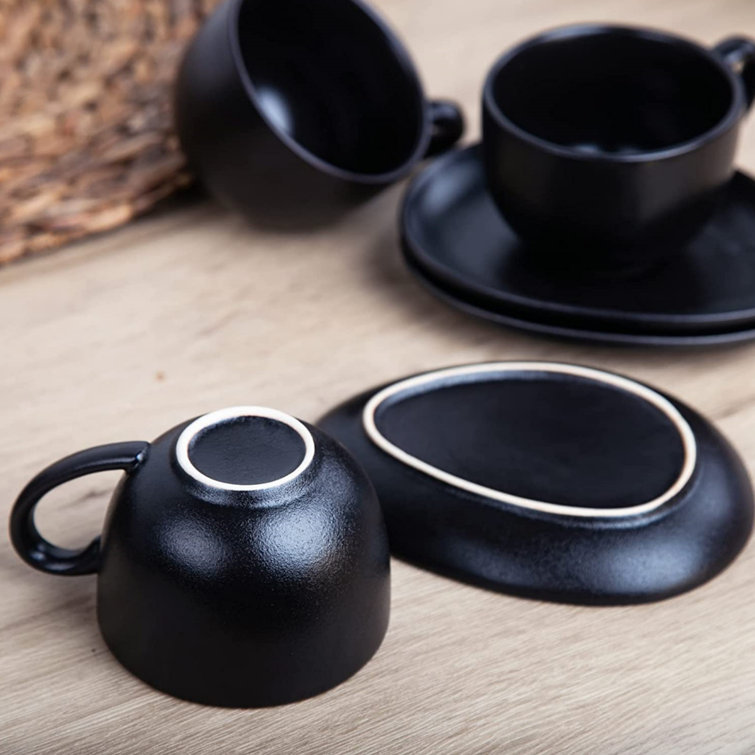 Nero Matte Black 200 ml Cappuccino Cup & Saucer - Barista Pro