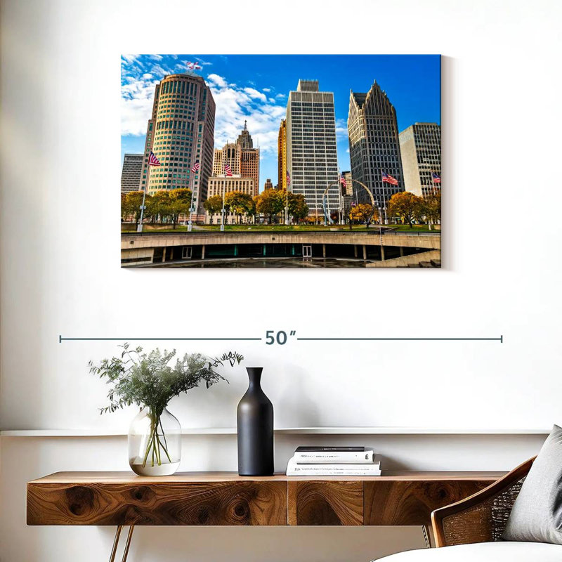 Sireci Downtown Detroit Buildings, 24" H x 36" W