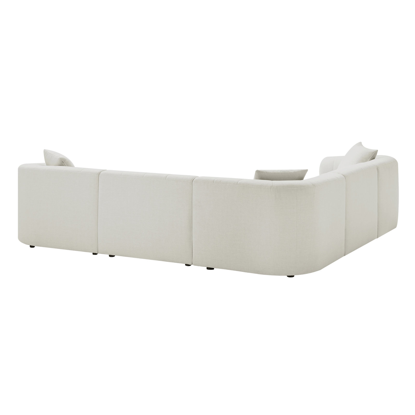 Augustine Velvet Modular Sectional, Luna Cream Performance Weave