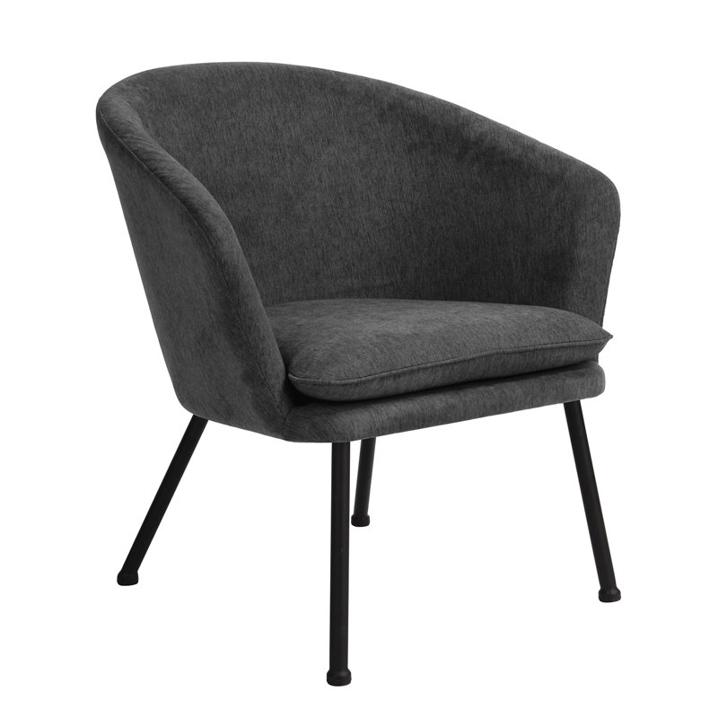 Bohanan Upholstered Barrel Chair, Dark Grey