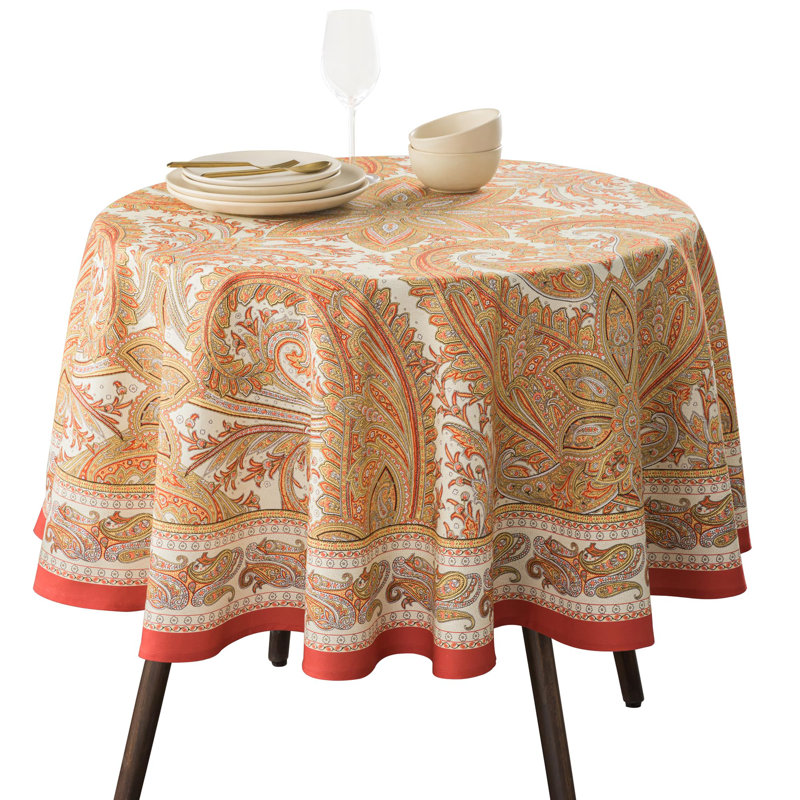 Maison d'Hermine Kashmir Paisley 100% Cotton Tablecloth - 63" Round