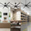 Ventilateur de plafond industriel de 84 po avec télécommande et ventilateur de plafond à grandes pales en aluminium VacZon-649772940
