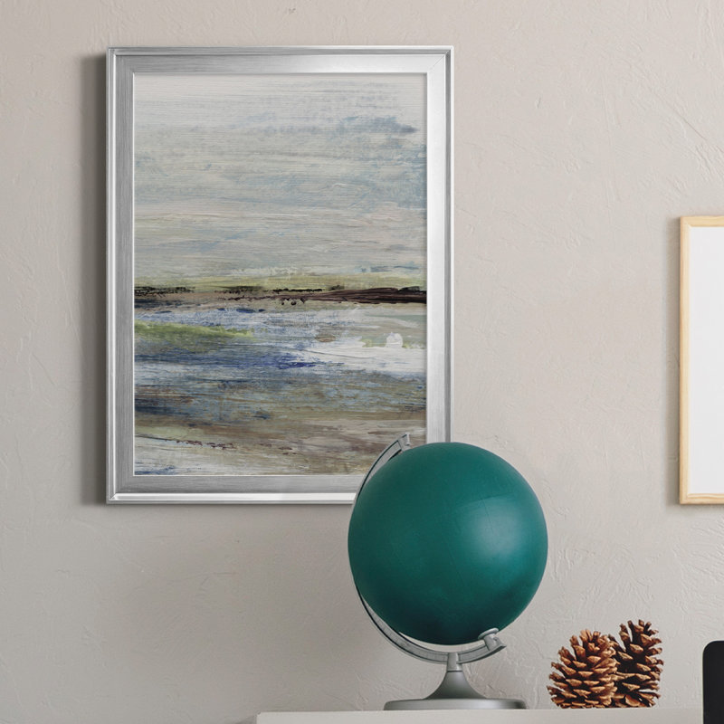 Wetlands II - Peinture sur toile encadrée, H 30,5 po x l 42,5 po x P 1,5 po, Cadre argenté