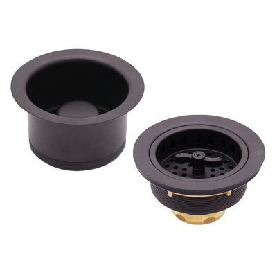 COMBO PACK 3-1/2" Wing Nut Style Kitchen Sink Basket Strainer and Extra-Deep Collar Disposal Trim