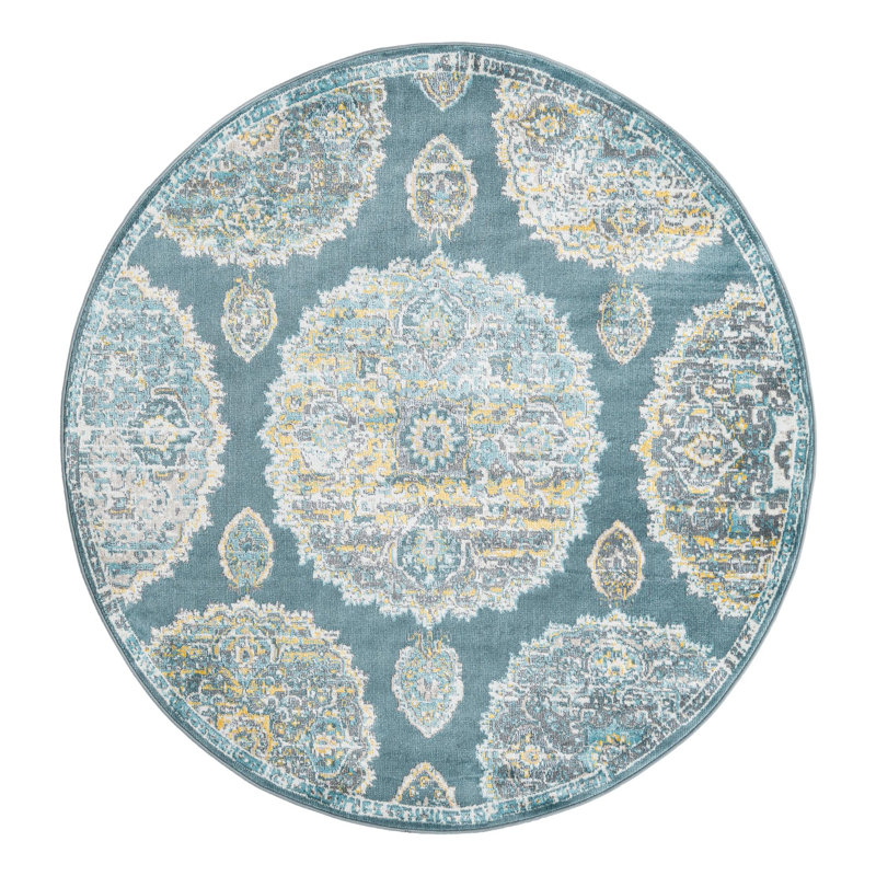 Paragon Floral Indoor Rug, Round 5'5"