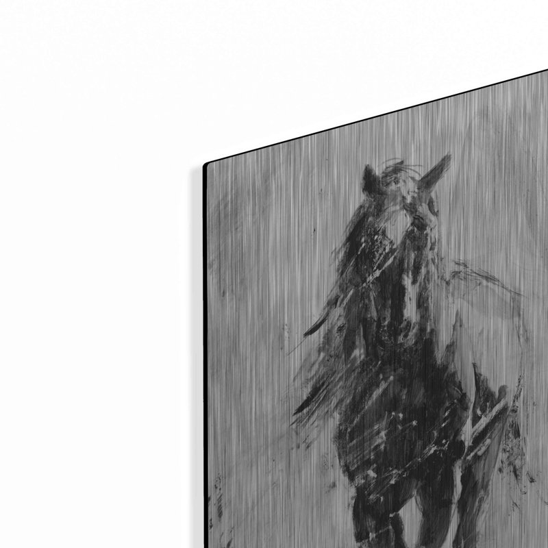 «Rustic Stallion II» par Ethan Harper, art mural en métal, H 24 po x l 16 po