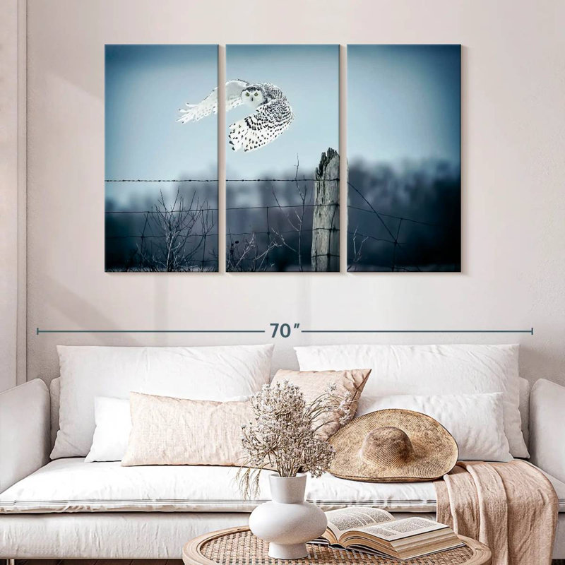 Winter Snowy Owl IV, 32" H x 50" W