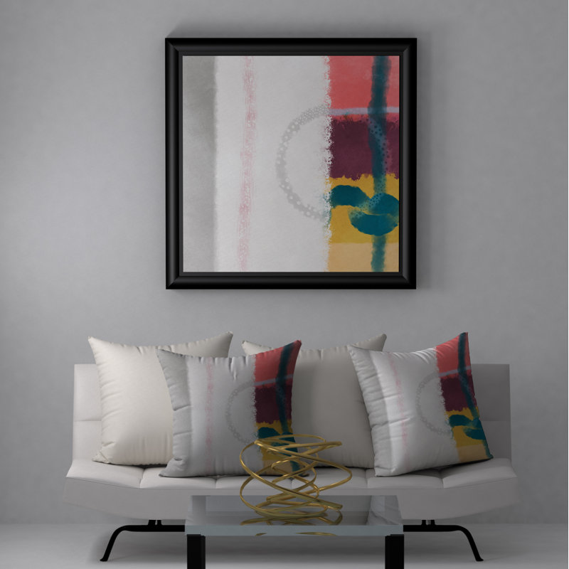 Abstract Throw Pillow, 18" H x 18" W