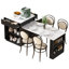 Îlot de cuisine cannelé 82,6 po avec table de salle à manger extensible pour 4 à 6 personnes, table d'îlot de cuisine avec prise de courant, table de cuisine avec rangement double, 2 tiroirs et 2 tablettes ouvertes latérales-131147955