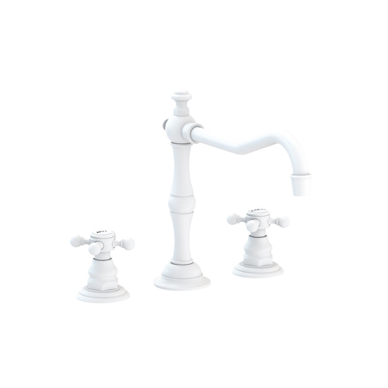 Chesterfield Double Handle Kitchen Faucet, Matte White, Cross