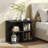 Black Side Table with Open Storage Shelves